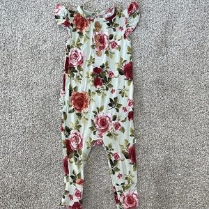 Posh Peanut Lizzie Ruffled Cap Sleeve Romper